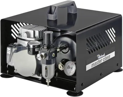 Immagine prodotto di Compressore per aerografo – Doppio cilindro senza olio con serbatoio d'aria da 2,5 litri