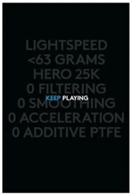 Marketing text listing features of a product on a black background.