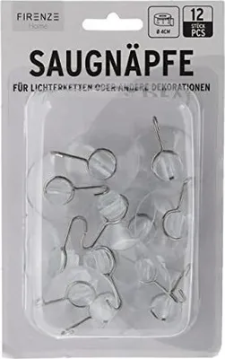 Produktbild von Saughaken, 12er Set m. Metallhaken 3,5cm Ø