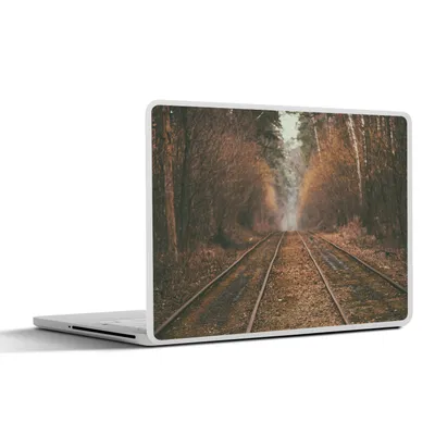 Produktbild von MuchoWow® Laptop Aufkleber Sticker Cover Bahnstrecke - Weg - Wald - Baum 30x21 cm - Sticker für Laptop - Selbstklebend