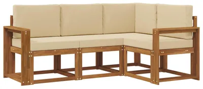 Produktbild von vidaXL Outdoor-Sofagarnitur mit Kissen 4 pcs Natur und Beige