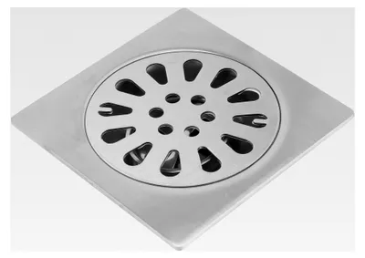 Produktbild von Bodenablauf 5x5x5cm aus Edelstahl mit Deodorant-Dichtung und Abflussfilter für Waschmaschinen, geruchsdicht für Badezimmer und Haushalt