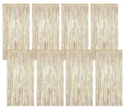 Image de Lametta décorative - Éclatante pour les fêtes et événements - Lot de 8 pièces, couleur or champagne