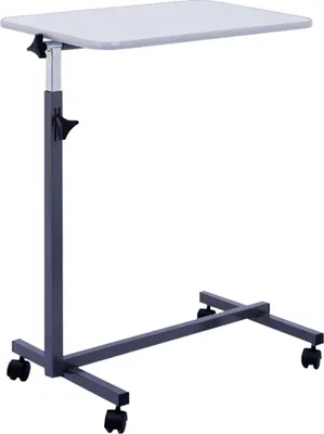 Produktbild von Bett-Beistelltisch "Nova", fahrbar mit neigungsverstellbarer Platte, Grau