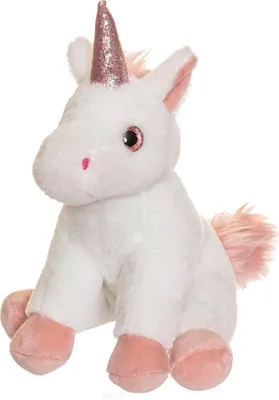 Obrázek produktu pro Plyšová hračka jednorožec, bílá, 25 cm, třpytivý roh