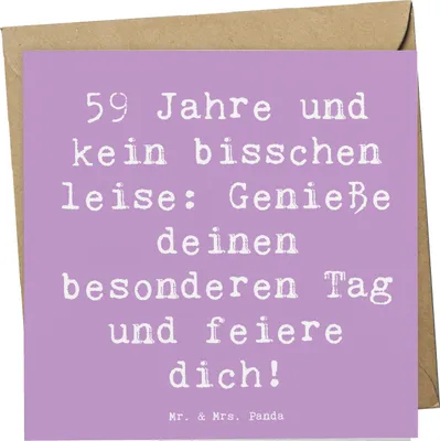 Produktbild von Mr. & Mrs. Panda Glückwunschkarte Spruch 59. Geburtstag Feier - Lavendeltraum - Geschenk, Klappkarte, Grußkarte, Geburtstagsspruch, Happy Birthday, doppelkarte, Alter