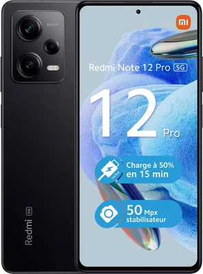 A black smartphone is shown next to a marketing graphic highlighting its features.