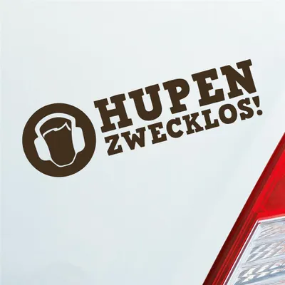 Produktbild von Auto Aufkleber Hupen zwecklos! Kopfhörer Style 15x5 cm Braun Sticker Heckscheibenaufkleber
