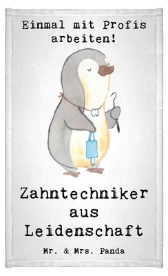 Produktbild von Mr. & Mrs. Panda Handtuch Zahntechniker Leidenschaft - Weiß - Geschenk, Gäste-WC, gäste wc, Klein, Gästetuch, Kleines