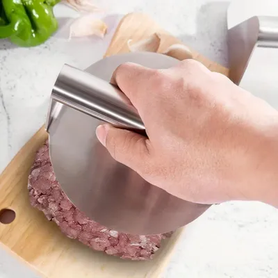 Produktbild von Smash Burgerpresse Edelstahl Patty Maker rund für Grill und Pfanne