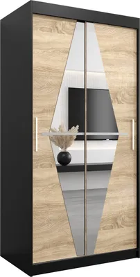 Produktbild von Kleiderschrank, Schiebetürenschrank Schlafzimmer, Schrank mit Spiegel BOLIWIA 100 cm