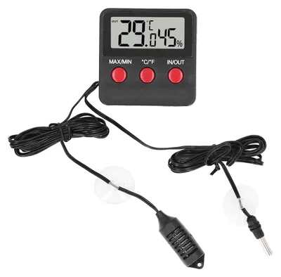 Produktbild von Mini Temperatur- und Feuchtigkeitsmessgerät mit 2 Fühlern Digital Hygrometer Temperaturmonitor für Inkubator