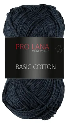 Produktbild von Pro Lana BASIC Baumwolle Baumwollgarn 50 g ideal für Kleidung, Spielzeug, Accessoires 125 m Farbe 098 - anthrazit