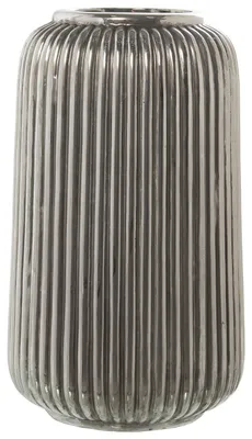 Keramikvase Steingut 24x40 cm silberfarben