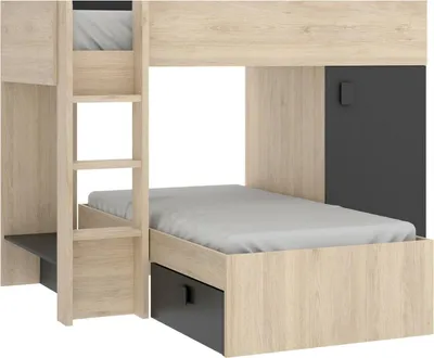 Produktbild von Kinderbett Marmolada,  255x112h150 cm,  Eiche und Anthrazit