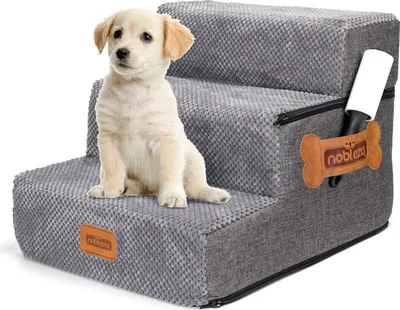 Produktbild von Kleintier-Treppen 3 Stufen mit Fellrolle für Hunde und Katzen