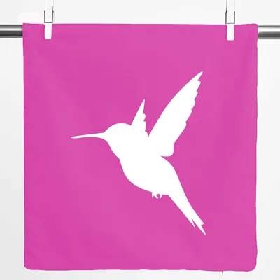 Produktbild von Huuraa Kissenbezug Kolibri Silhouette 40x40cm Fuchsia Baumwolle Dekokissenbezug Geschenkidee