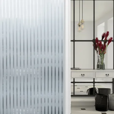 Produktbild von Fiqops Sichtschutzfolie 3D Fensterfolie Selbstklebend Spiegelfolie Sonnenschutzfolie Streifen 60*200cm