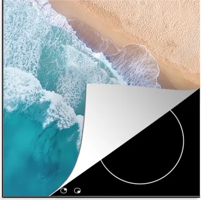 Produktbild von KitchenYeah© Herdabdeckplatte Wasser - Meer - Strand - Sommer , 78x78cm, Küche Deko, Glaskeramikkochfeld Herdabdeckung, Abdeckplatte fùr Kochfeld