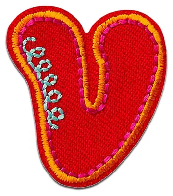Produktbild von Buchstabe V 2.1 x 3.1 cm: Alphabet Buchstabe Einzeln Auswählbar - Aufnäher, Bügelbild, Aufbügler, Applikationen, Patches, Flicken, Zum Aufbügeln