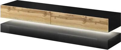 Produktbild von Szafka RTV Fly Szafka RTV Fly czarny - dąb wotan LED 140 cm