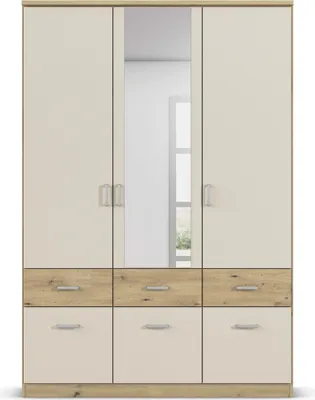 Produktbild von Rauch Kleiderschrank BREMEN-EXTRA mit 3 Türen, 6 Schubkästen, Spiegeltür und Oberkranz