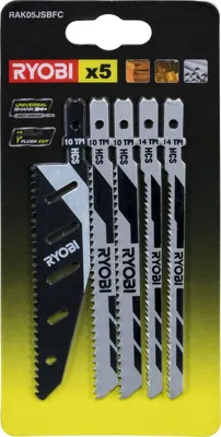 A package of Ryobi jigsaw blades.