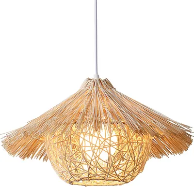 Produktbild von Vintage Geflochtene Hängeleuchte, Rattan Pendelleuchte, für Flur, Eingang, Küche, Schlafzimmer, Hotel, Restaurant , 40 x 20 cm