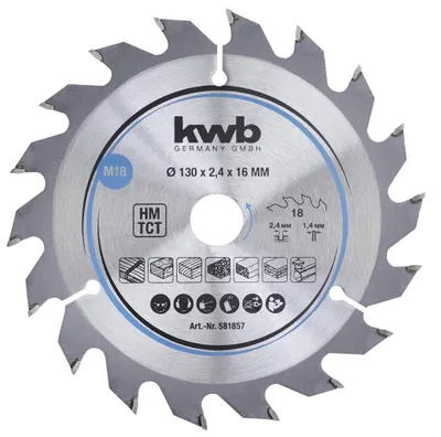 Immagine prodotto di kwb 581857 Hartmetall Kreissägeblatt 130 x 16 mm 1 St. (581857)