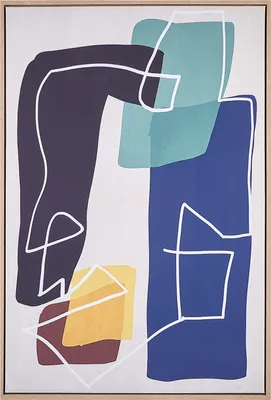 Produktbild von BELIANI Leinwandbild Mehrfarbig Stoff Canvas MDF-Platte 63x93 cm Rechteckig mit Schattenfugenrahmen Abstrakt Gesichtsmotiv Modern Wohn- & Schlafzimmer