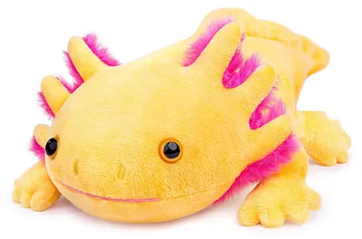 Image de Peluche axolotl - Réaliste - Jaune - 84 cm