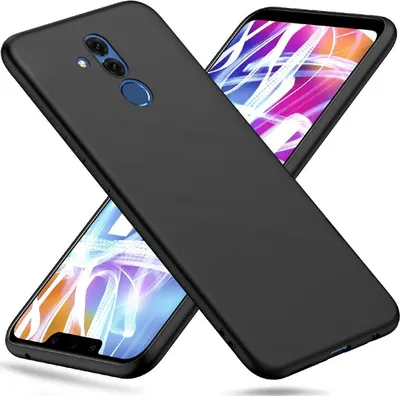 Produktbild von Silikon Hülle für Huawei Mate 20 Lite Schutzhülle Matt Schwarz Backcover Handy Case