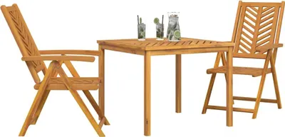 Immagine prodotto di Set da Pranzo per Giardino 3 pcs Marrone
