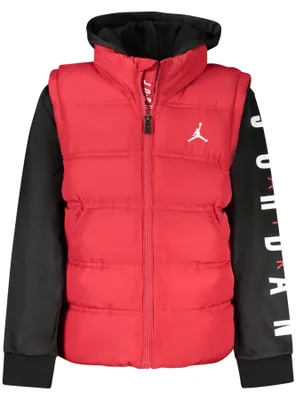 Produktbild von Herrenjacke in Rot: Lange Ärmel, Kapuze, Kontrastdetails, Stickerei
