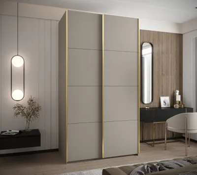 Obrázek produktu pro Dvoudveřová skříň SAMARA 1 - 130 cm, kašmír / zlatá