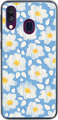Produktbild von MuchoWow® Handyhülle Schutzhülle Hülle für Telefoonhoesje Samsung Galaxy A40 Mädchen - Blumen - Blau - Muster - Mädchen - Kinder - Kinder - Kind Silikon Softcase Handy Hülle - Handy-Tasche