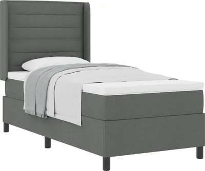 Obrázek produktu pro Postel s boxspringem s matrací Tmavě šedá 190 x 90 cm textil