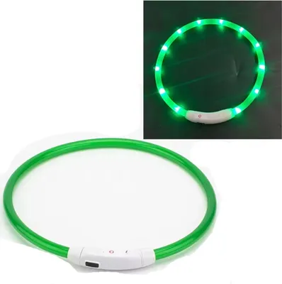 Obrázek produktu pro CHPN – LED obojek pro psy – obojek pro psy – osvětlený obojek – 50 cm – svítící obojek – nabíjecí přes USB – nastavitelný obojek – nabíjecí přes USB – viditelný ve tmě