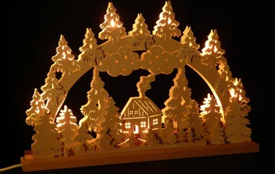 Produktbild von Original Erzgebirgischer Marken Schwibbogen Lichterbogen 50 x 31 cm S50-B_128