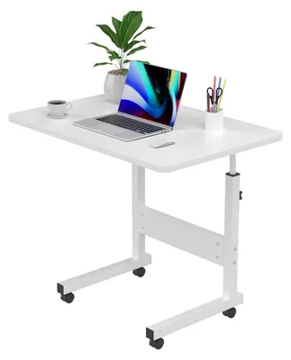 Immagine prodotto di Tavolo portatile per laptop con rotelle, regolabile in altezza, dimensioni 60x40 cm, colore bianco