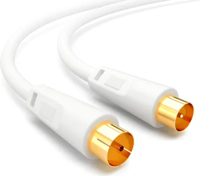 Produktbild von hb-digital 3.75m SAT Antennenkabel 100dB 2-Fach BZT/CE mit Außen Durchmesser 5mm IEC-Stecker auf IEC-Buchse weiß