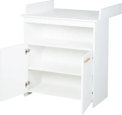 Produktbild von roba Wickelkommode 'Anton' in Weiß, inkl. Wickelansatz, Wickeltisch mit 2 Türen & 1 Fach, Wickelhöhe 90 cm