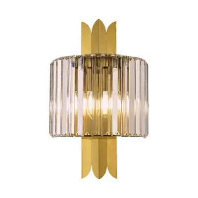 Produktbild von Elegante Margot Wandleuchte Gold mit Kristallschirm