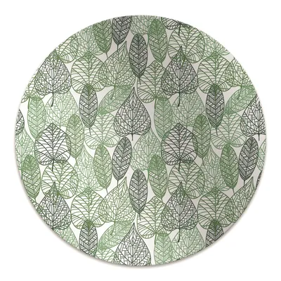Produktbild von Rundmatte - Stuhlunterlage Bürostuhlunterlage - Rund Ø 100 cm - Bodenmatte - Fußmatte - Waldblätter
