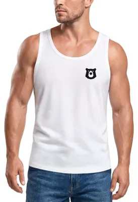 Produktbild von Tanktop Herren mit Grafik-Print - Polygon Design Bär- Trägershirt Baumwolle Sommer Sport Streetwear Neverless®