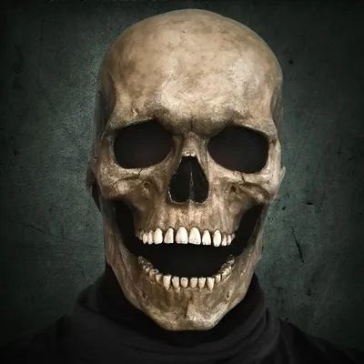 Image de Masque squelette avec mâchoire mobile, en latex naturel, taille unique, idéal pour Halloween