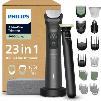 Produktbild von Philips All-in-One Trimmer 9000 Series MG9561/30 23-in-1-Trimmer, Schwarz, 0,2 mm, 1,6 cm, 0,2 mm, Universal, Gesicht, Kopf, Nase