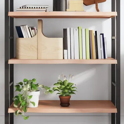 Produktbild von Wandregal Hellbraun 80x50x4 cm Massivholz Eiche Behandelt , Wandregale Design 2024
