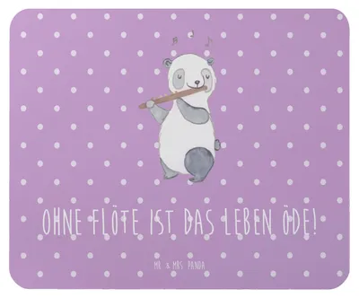 Produktbild von Mr. & Mrs. Panda Mousepad Flöte Leben - Lavendeltraum - Geschenk, Mauspad, Instrument lernen, Mouse Pad, laptop, pc mausunterlage, Flötist, computer, Musik, Musizieren