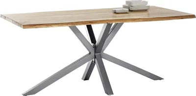 Produktbild von SIT Möbel Baumkante-Esstisch 240 cm aus Akazie | Tischplatte 56 mm natur | Gestell Metall antiksilber | B 240 x T 100 x H 80 cm | 15206-40 | Serie TABLES & CO
